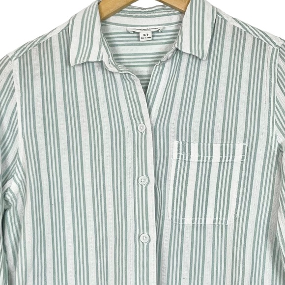 Beach Lunch Lounge Striped Long Sleeve Button Down Shirt - Picture 2 of 7
